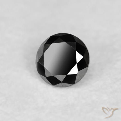 Diamante Nero naturale da 0.04 ct, Rotondo, Opaco