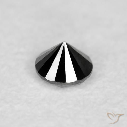 Diamante Nero naturale da 0.04 ct, Rotondo, Opaco
