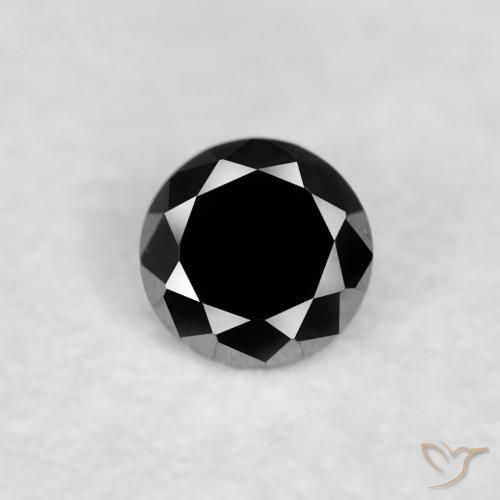 0.03ct Naturale Nero Diamante, Rotondo, Opaco