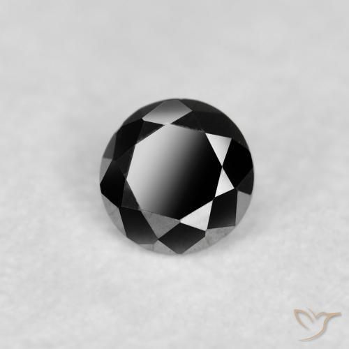 Diamante Nero naturale da 0.03 ct, Rotondo, Opaco