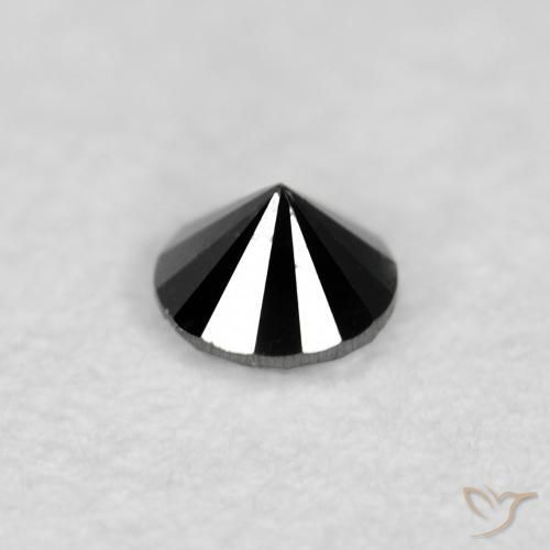 Diamante Nero naturale da 0.03 ct, Rotondo, Opaco