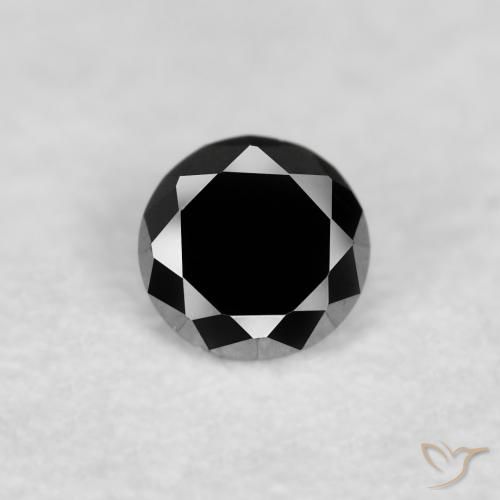 0.03ct Naturale Nero Diamante, Rotondo, Opaco