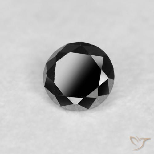 Diamante Nero naturale da 0.03 ct, Rotondo, Opaco