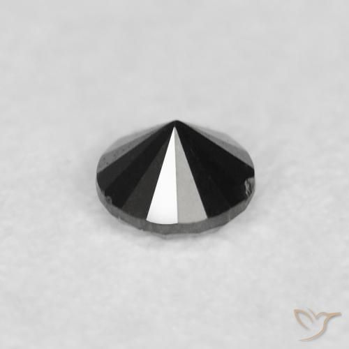 Diamante Nero naturale da 0.03 ct, Rotondo, Opaco