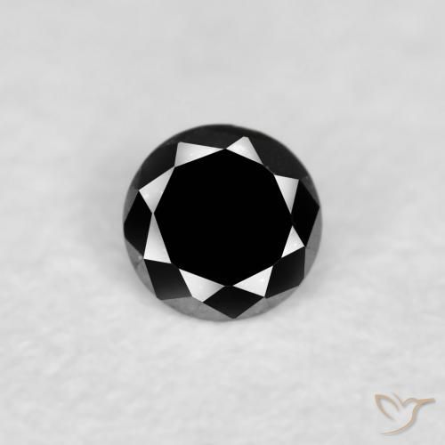 0.02ct Naturale Nero Diamante, Rotondo, Opaco