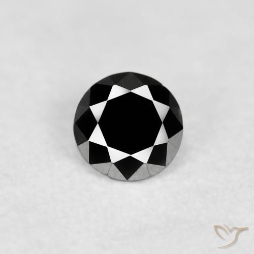 0.08ct Naturale Nero Diamante, Rotondo, Opaco