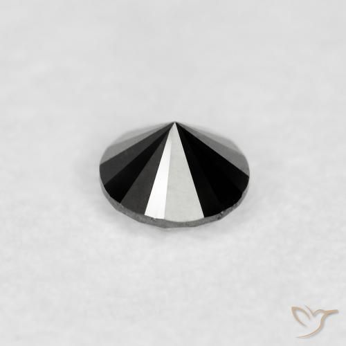 Diamante Nero naturale da 0.08 ct, Rotondo, Opaco
