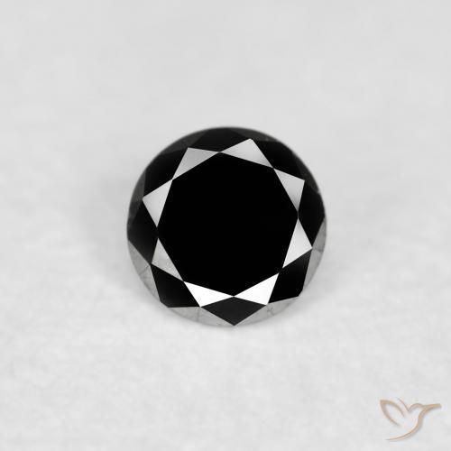 0.07ct Naturale Nero Diamante, Rotondo, Opaco