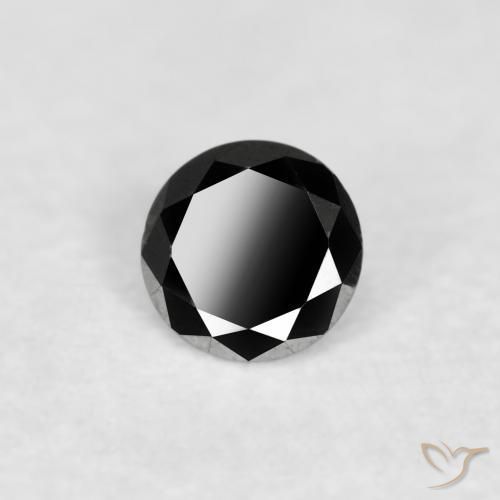 Diamante Nero naturale da 0.07 ct, Rotondo, Opaco