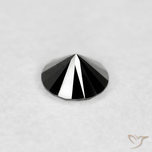Diamante Nero naturale da 0.07 ct, Rotondo, Opaco