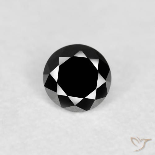 0.07ct Naturale Nero Diamante, Rotondo, Opaco
