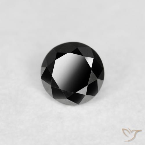 Diamante Nero naturale da 0.07 ct, Rotondo, Opaco