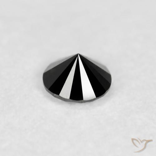 Diamante Nero naturale da 0.07 ct, Rotondo, Opaco