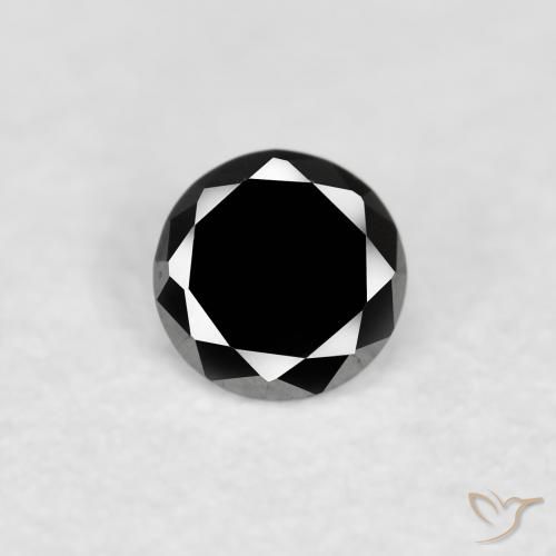 0.08ct Naturale Nero Diamante, Rotondo, Opaco