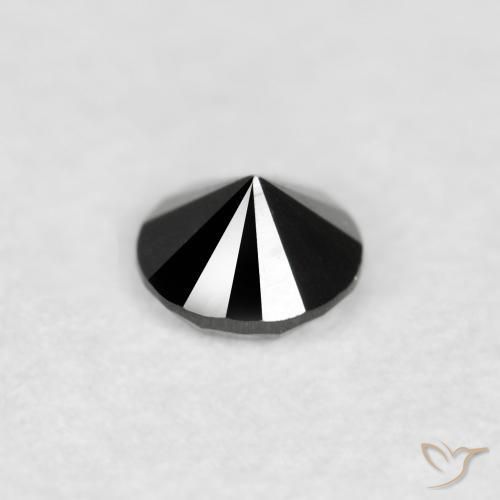 Diamante Nero naturale da 0.08 ct, Rotondo, Opaco