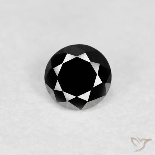 0.09ct Naturale Nero Diamante, Rotondo, Opaco