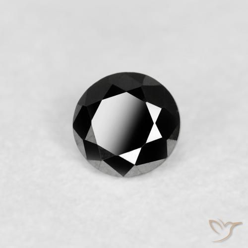 Diamante Nero naturale da 0.09 ct, Rotondo, Opaco