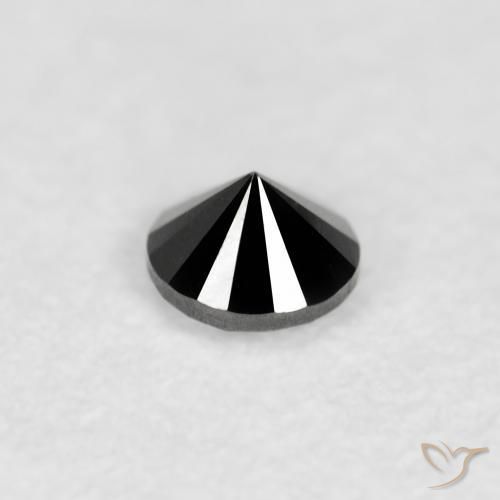 Diamante Nero naturale da 0.09 ct, Rotondo, Opaco