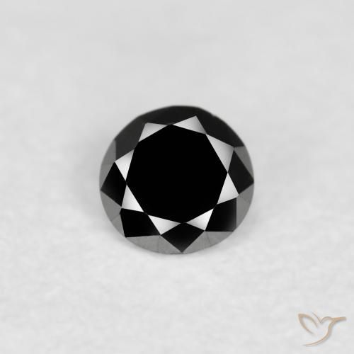 0.08ct Naturale Nero Diamante, Rotondo, Opaco