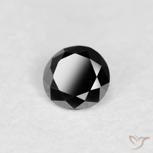 Diamante Nero naturale da 0.08 ct, Rotondo, Opaco