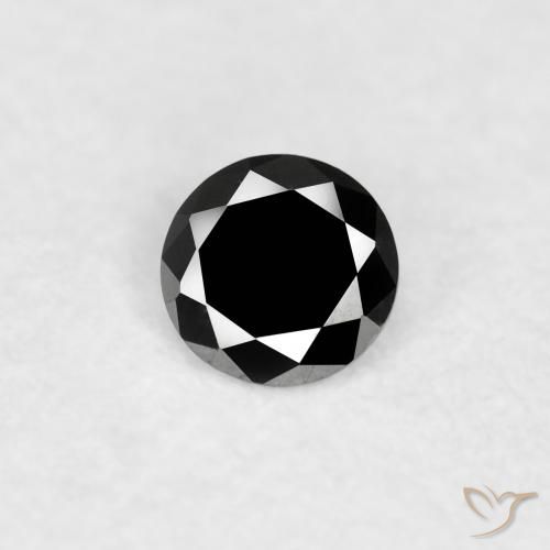 0.06ct Naturale Nero Diamante, Rotondo, Opaco