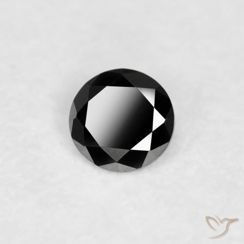 Diamante Nero naturale da 0.06 ct, Rotondo, Opaco