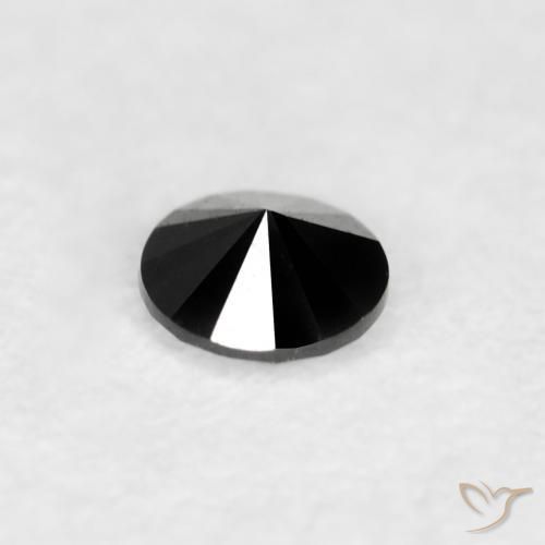Diamante Nero naturale da 0.06 ct, Rotondo, Opaco