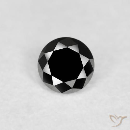 0.11ct Naturale Nero Diamante, Rotondo, Opaco