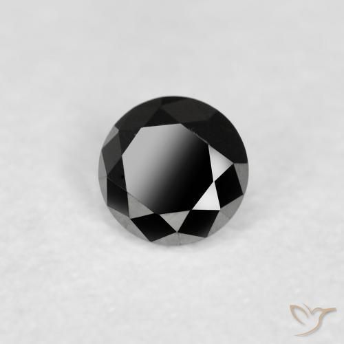 Diamante Nero naturale da 0.11 ct, Rotondo, Opaco