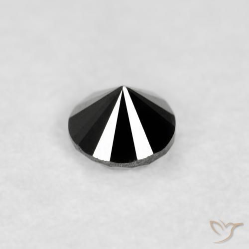 Diamante Nero naturale da 0.11 ct, Rotondo, Opaco