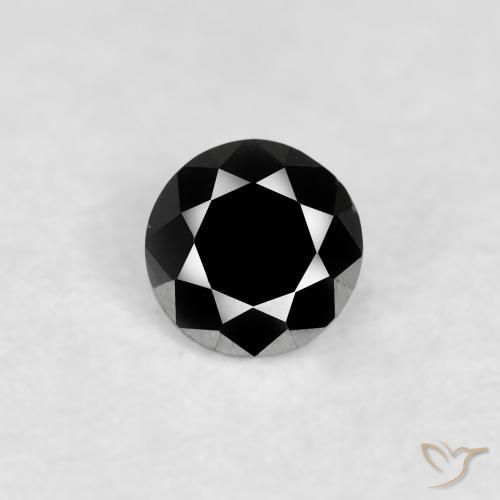 0.09ct Naturale Nero Diamante, Rotondo, Opaco