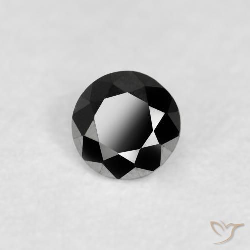 Diamante Nero naturale da 0.09 ct, Rotondo, Opaco