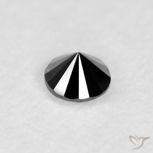 Diamante Nero naturale da 0.09 ct, Rotondo, Opaco