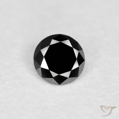 0.06ct Naturale Nero Diamante, Rotondo, Opaco