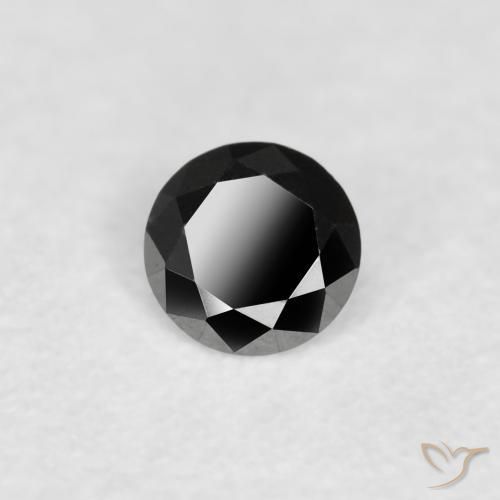 Diamante Nero naturale da 0.06 ct, Rotondo, Opaco