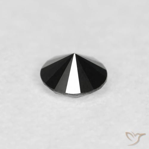Diamante Nero naturale da 0.06 ct, Rotondo, Opaco