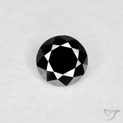 0.07ct Naturale Nero Diamante, Rotondo, Opaco