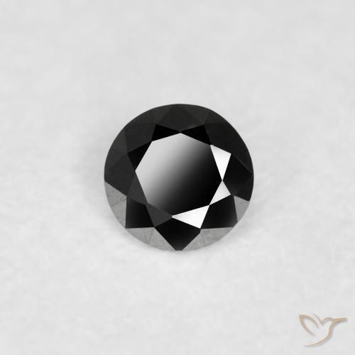 Diamante Nero naturale da 0.07 ct, Rotondo, Opaco