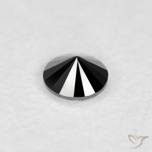 Diamante Nero naturale da 0.07 ct, Rotondo, Opaco