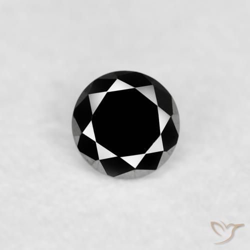 0.02ct Naturale Nero Diamante, Rotondo, Opaco