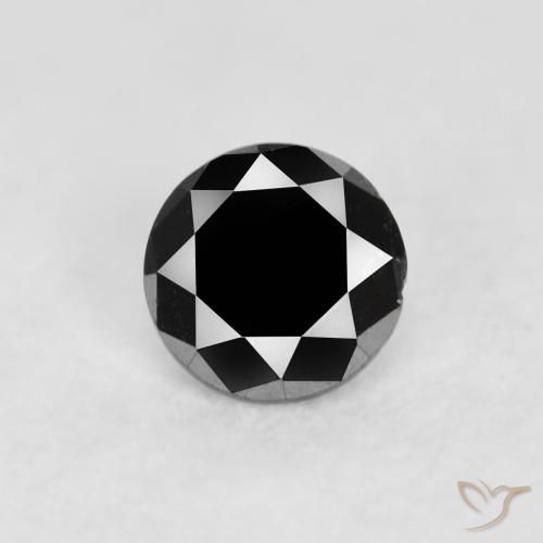 0.09ct Naturale Nero Diamante, Rotondo, Opaco