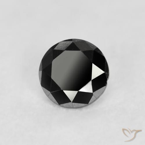 Diamante Nero naturale da 0.09 ct, Rotondo, Opaco