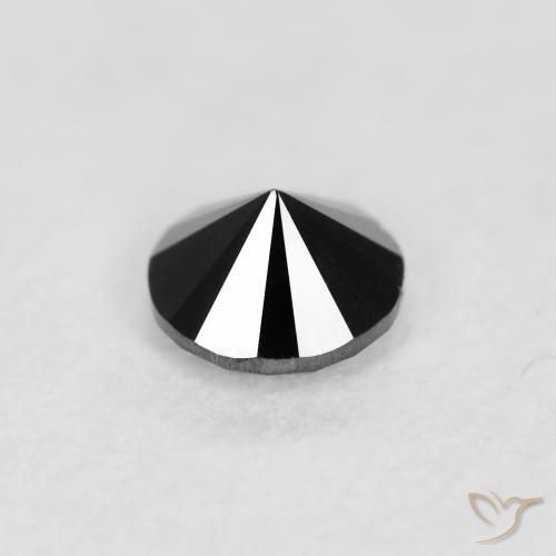 Diamante Nero naturale da 0.09 ct, Rotondo, Opaco