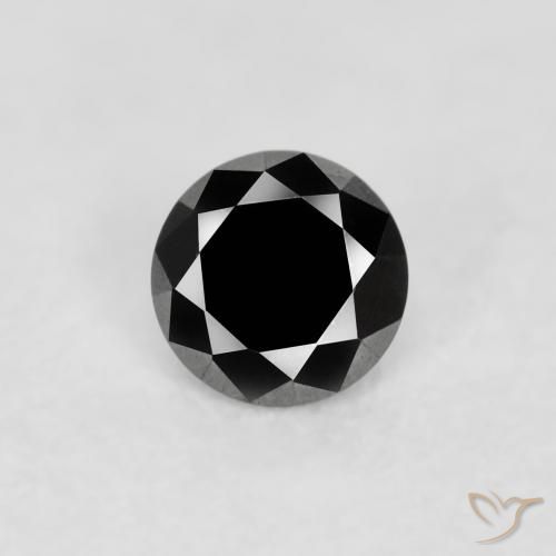 0.07ct Naturale Nero Diamante, Rotondo, Opaco