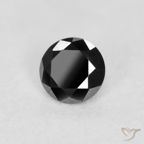 Diamante Nero naturale da 0.07 ct, Rotondo, Opaco