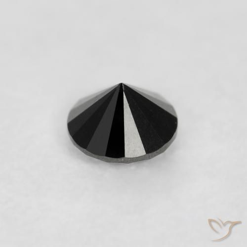 Diamante Nero naturale da 0.07 ct, Rotondo, Opaco