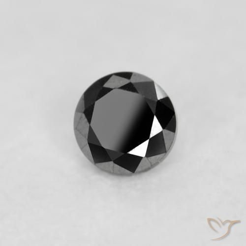 Diamante Nero naturale da 0.03 ct, Rotondo, Opaco