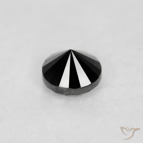 Diamante Nero naturale da 0.03 ct, Rotondo, Opaco
