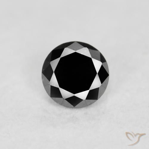 0.04ct Naturale Nero Diamante, Rotondo, Opaco