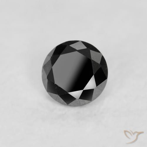Diamante Nero naturale da 0.04 ct, Rotondo, Opaco